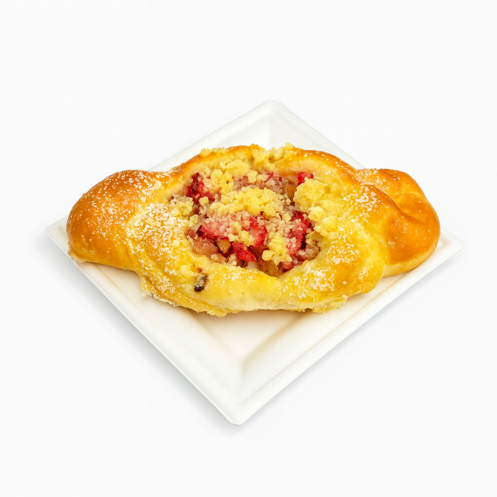 Drożdżówka z rabarbarem